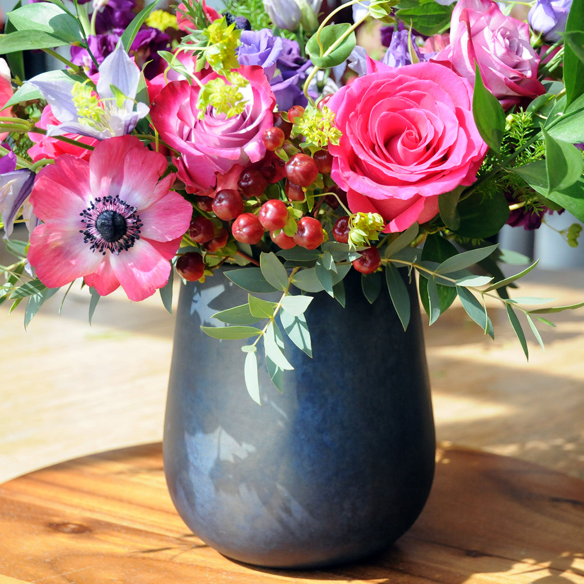 Raindrop Vase featured in Aldrich floral arrangement