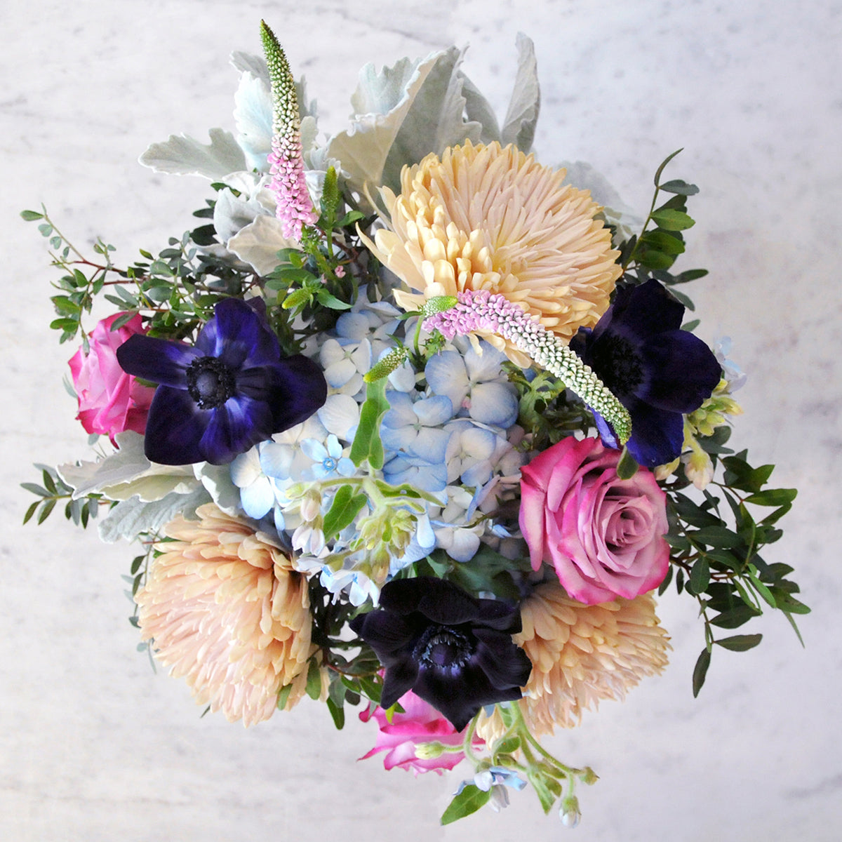 Emerson floral arrangement top down view