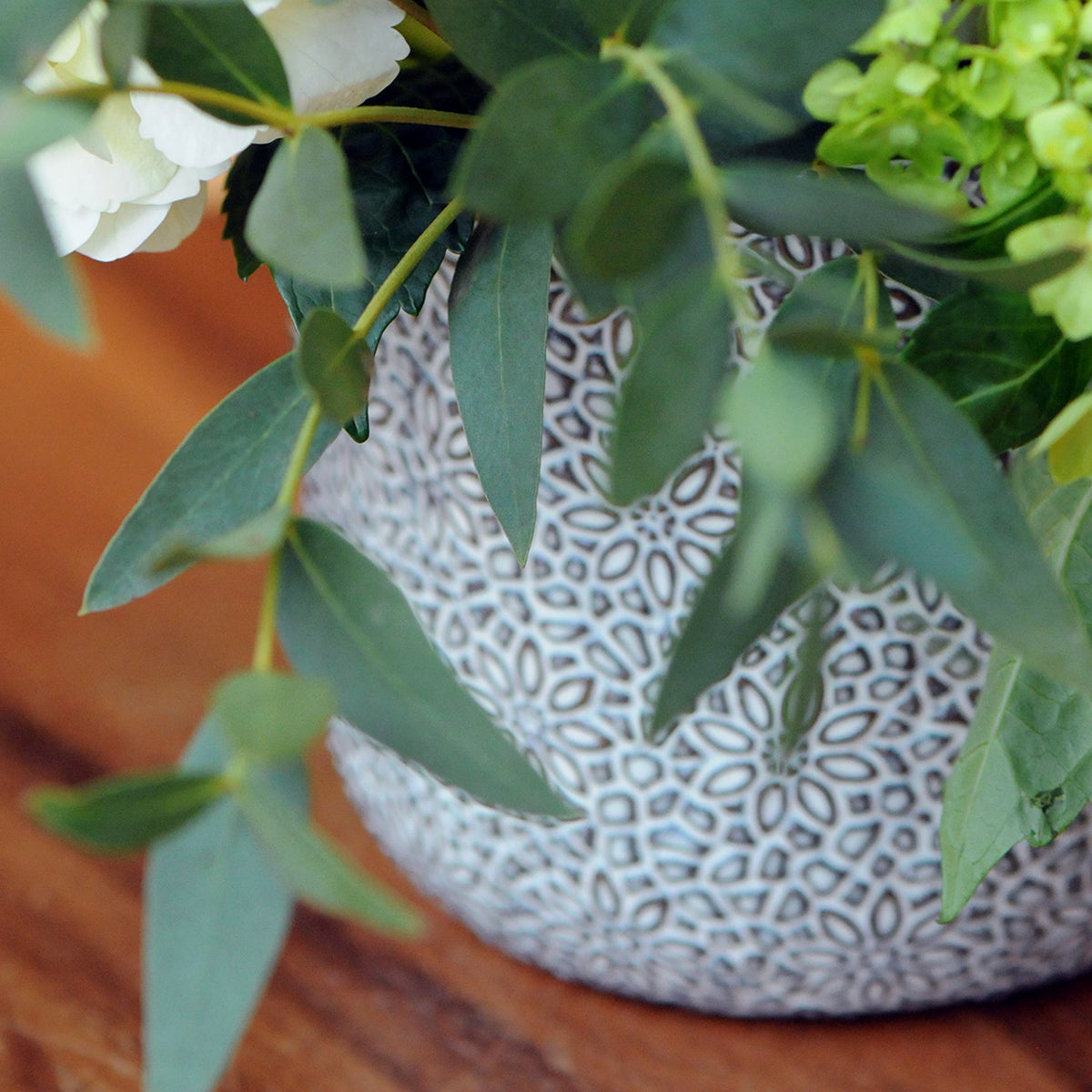Close up photo showing the detail of the Millie Vase