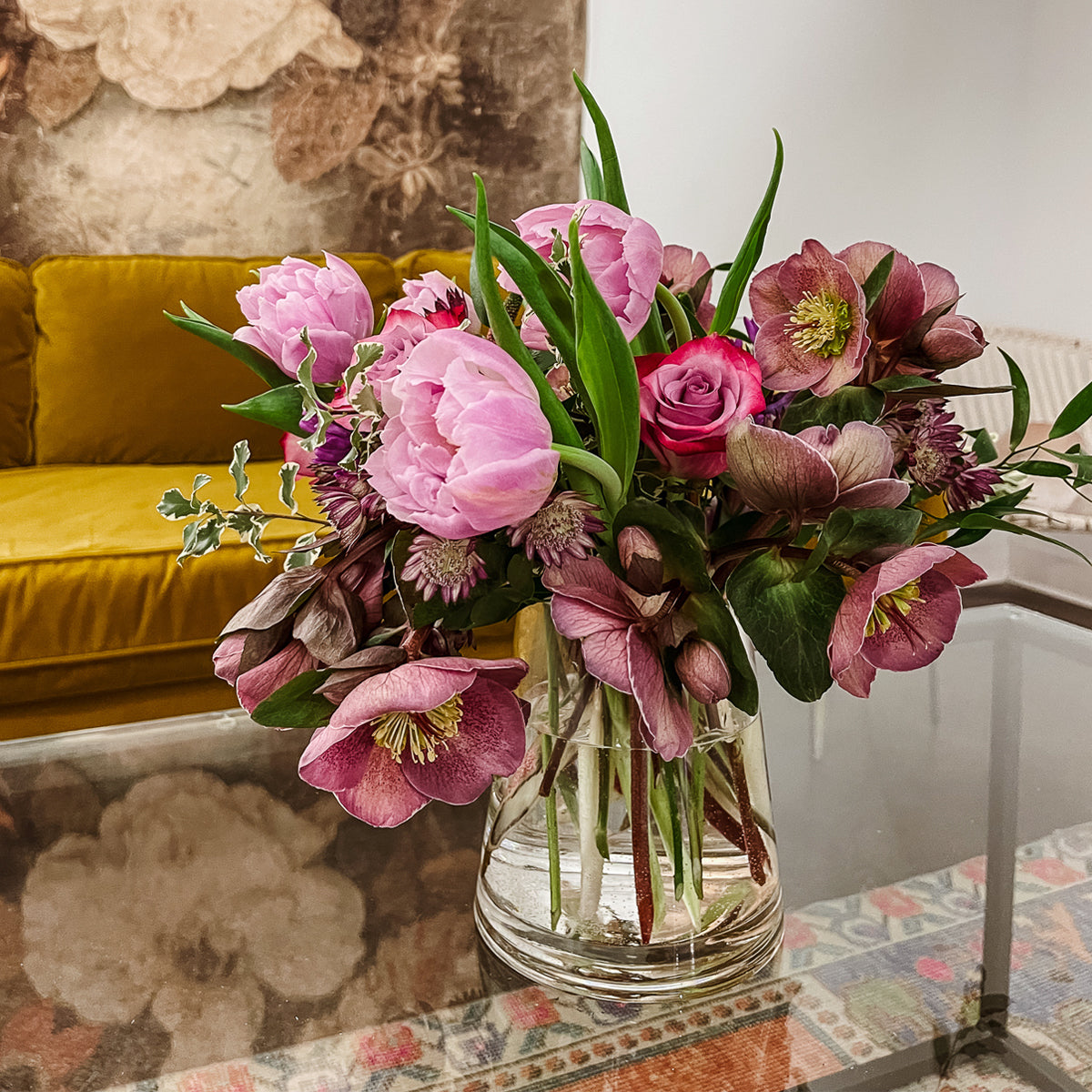 Spruce Flowers Audubon Arrangement A Spring floral celebration in purple with Hyacinth, Tulips and Roses created to celebrate 2023 International Women's Day on March 8th. Spruce will donate $15 from each arrangement to the Women's Foundation of Minnesota .