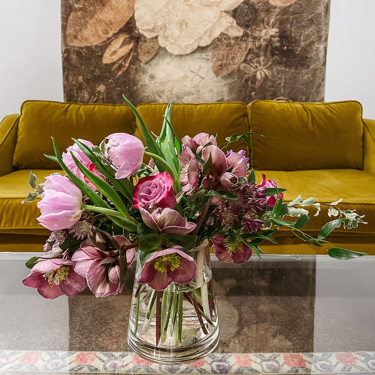 Spruce Flowers Audubon Arrangement A Spring floral celebration in purple with Hyacinth, Tulips and Roses created to celebrate 2023 International Women's Day on March 8th. Spruce will donate $15 from each arrangement to the Women's Foundation of Minnesota .