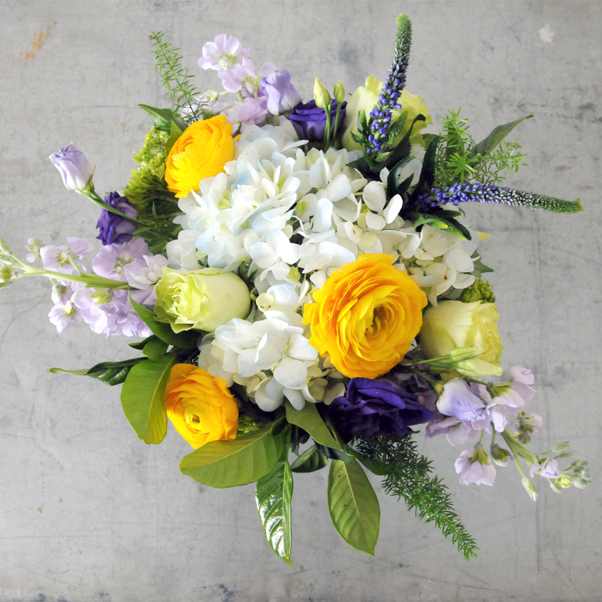 Top down view of a bright  Classic Creative Director,  image is an example of the styling rather than the exact arrangement that will be sent