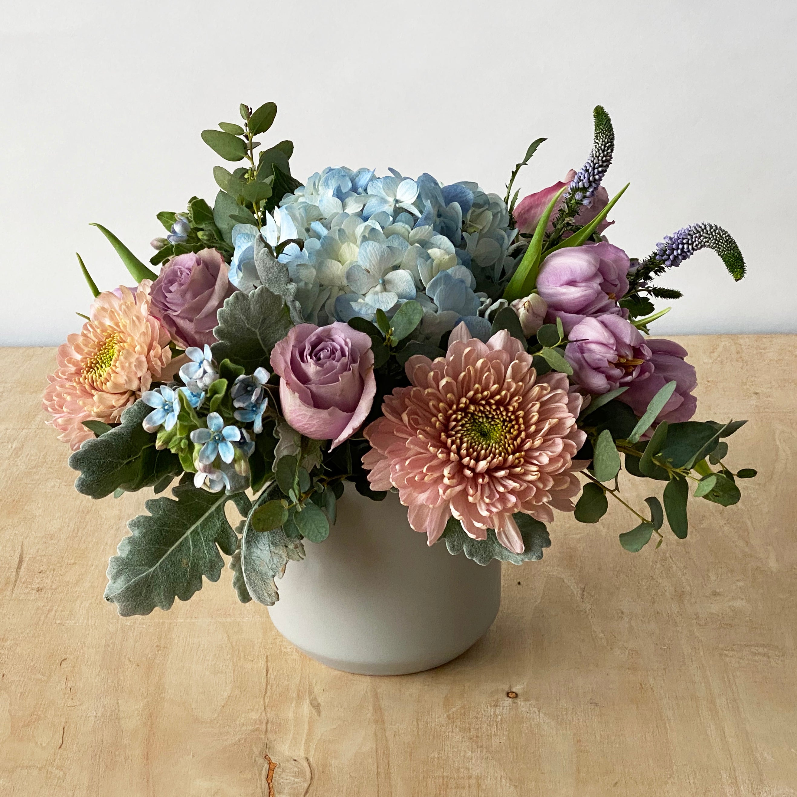 Image of Emerson Floral arrangement in Grey Kendall vase 