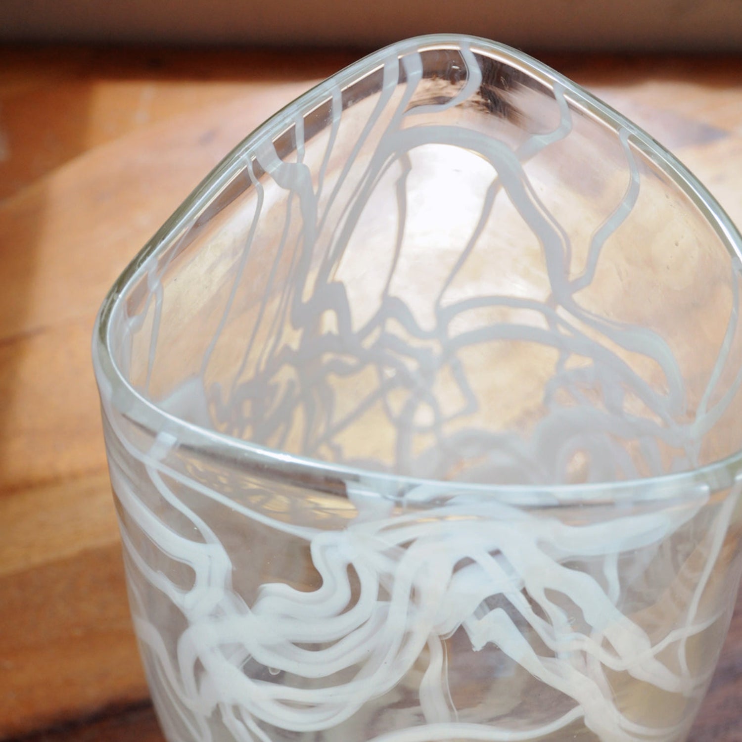 Close up detail of our cirrus vase that is paired with the edgerton arrangement