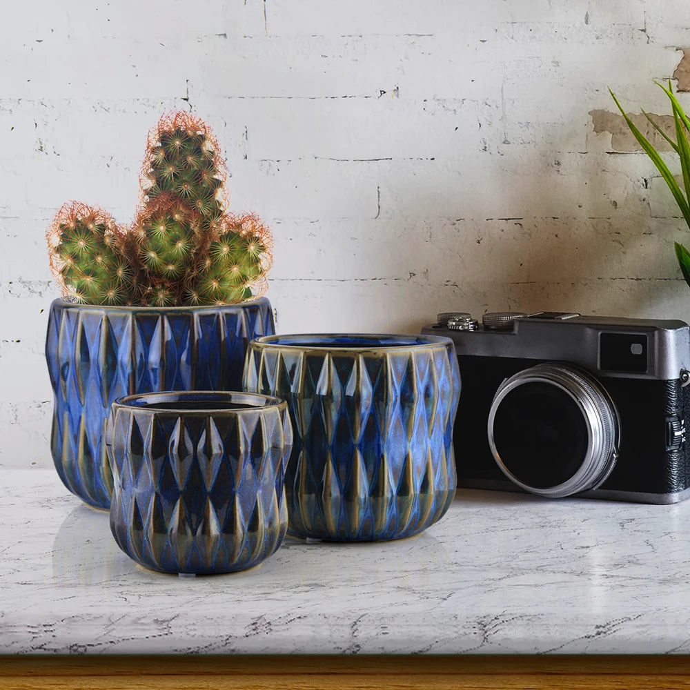 Ribbed Ceramic Vase