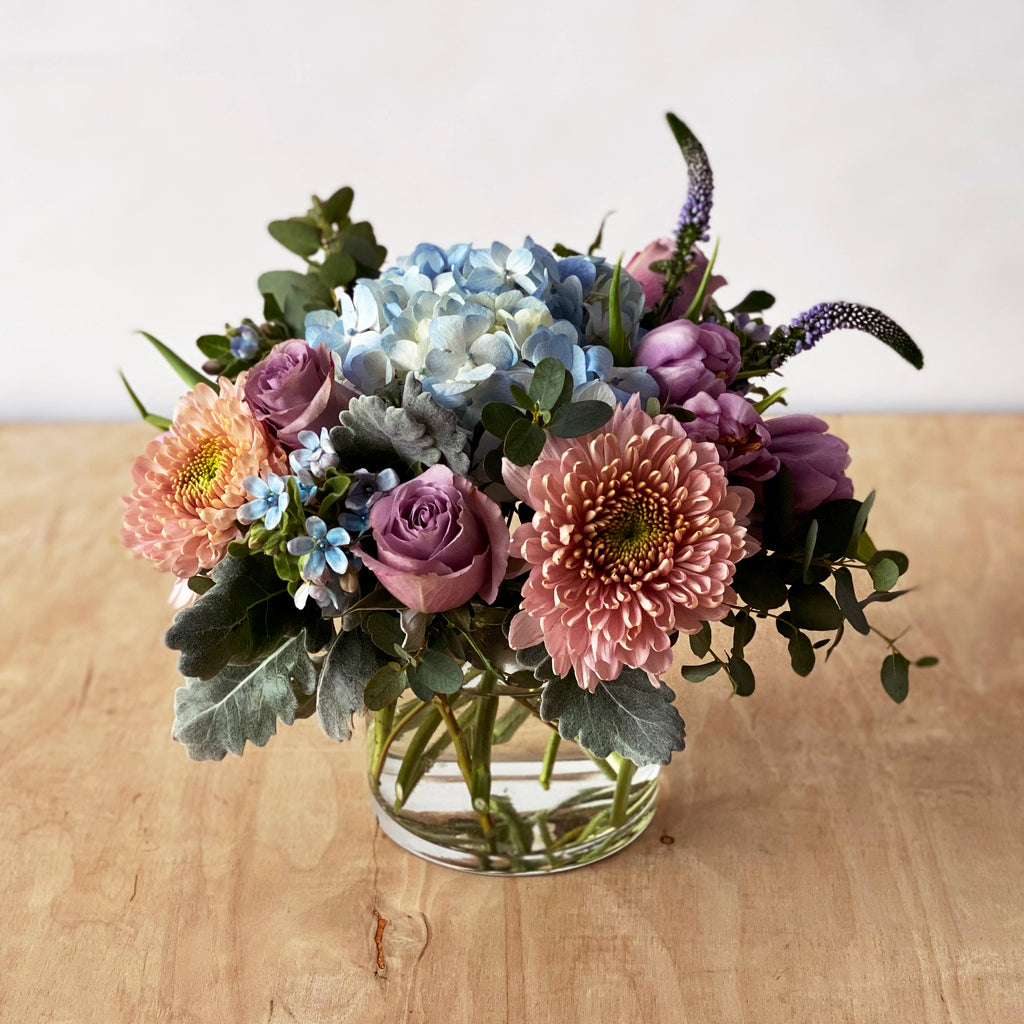 Picture of Emerson Floral Arrangement  in shades of Blue Peach and Lilac